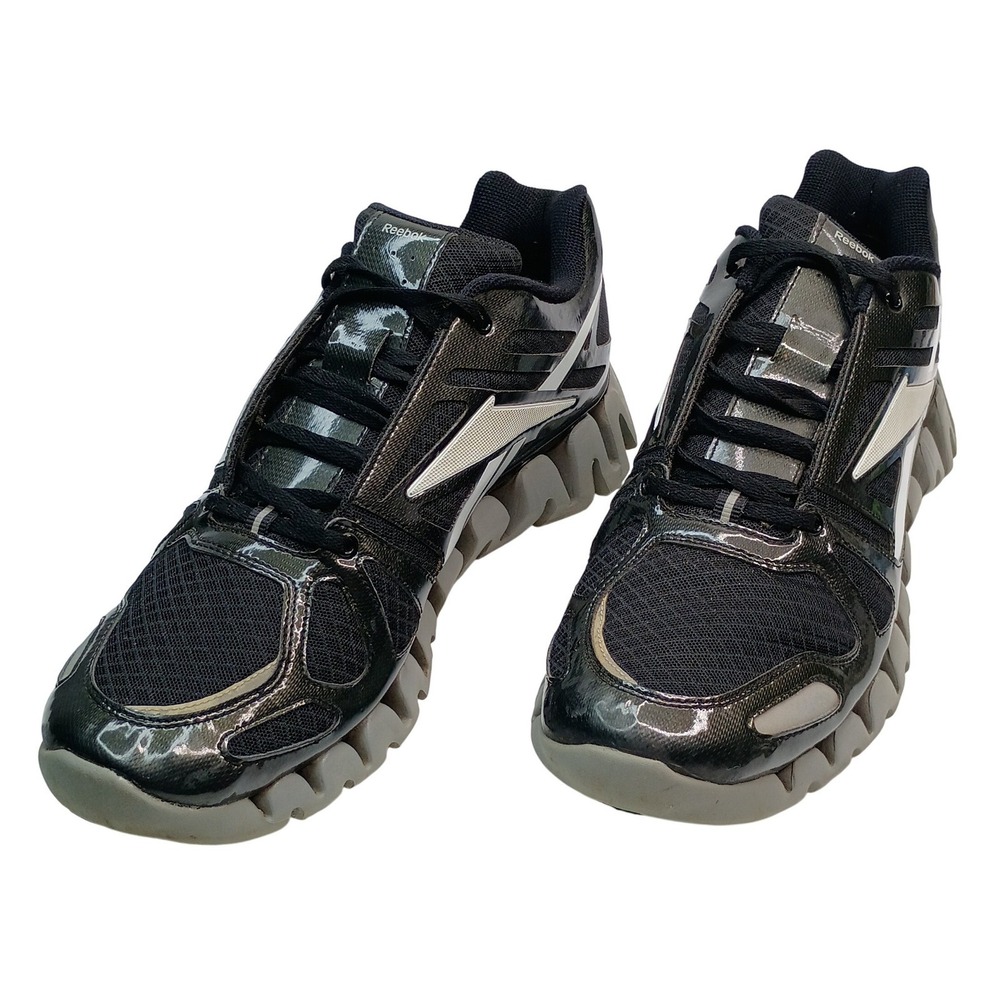 Reebok ZigTech Running Shoes Men Size 13 Black Grey J83277 Zig Zag Sole